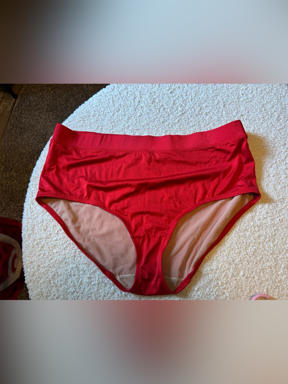 Cacique Bright Red High-Waist Bikini Bottoms